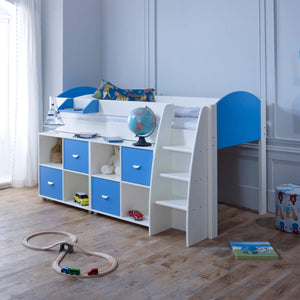 Noah & Eli Mid Sleeper Bed with Double Storage - Hover