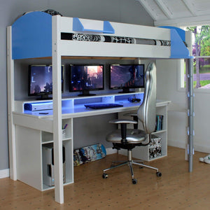 Noah Gaming High Sleeper Loft Bed with Storage - Hover