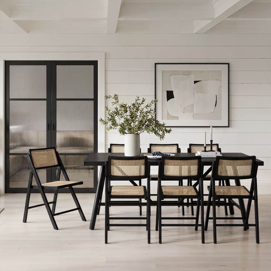 Northleach folding cane dining chair