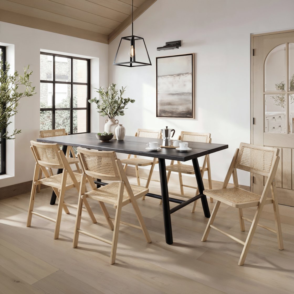 Northleach folding cane dining chair