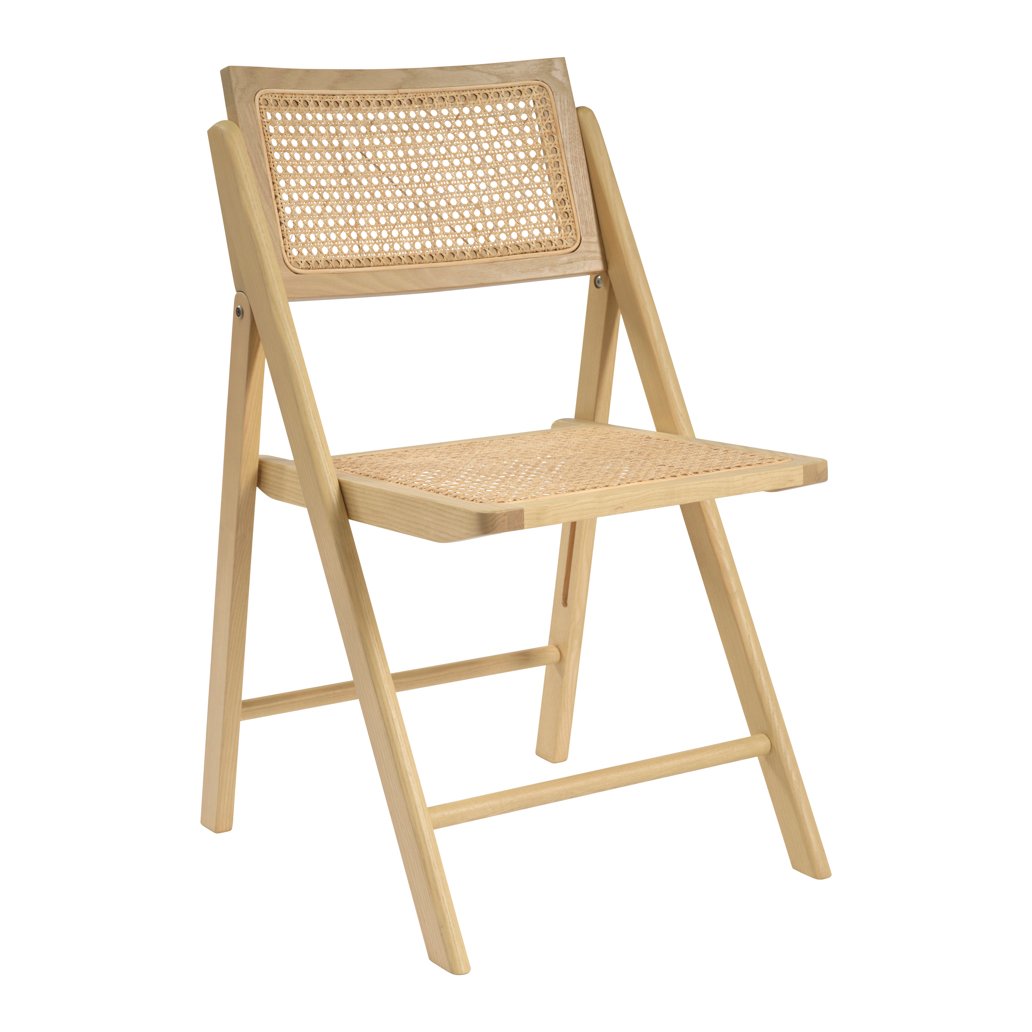 Northleach folding cane dining chair in Blonde