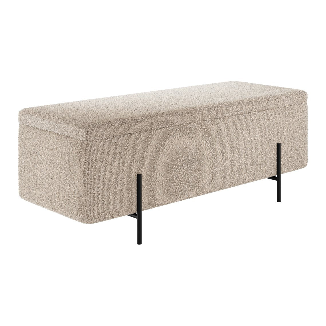 Oban upholstered storage footstool in Buff Boucle