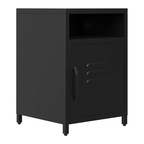 Orford locker style bedside table in Black