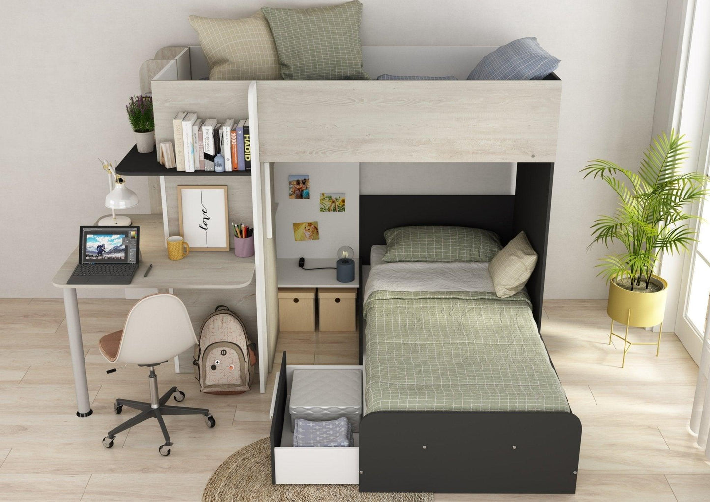 Palatino L Shaped Bunk Bed - Millie & Jones