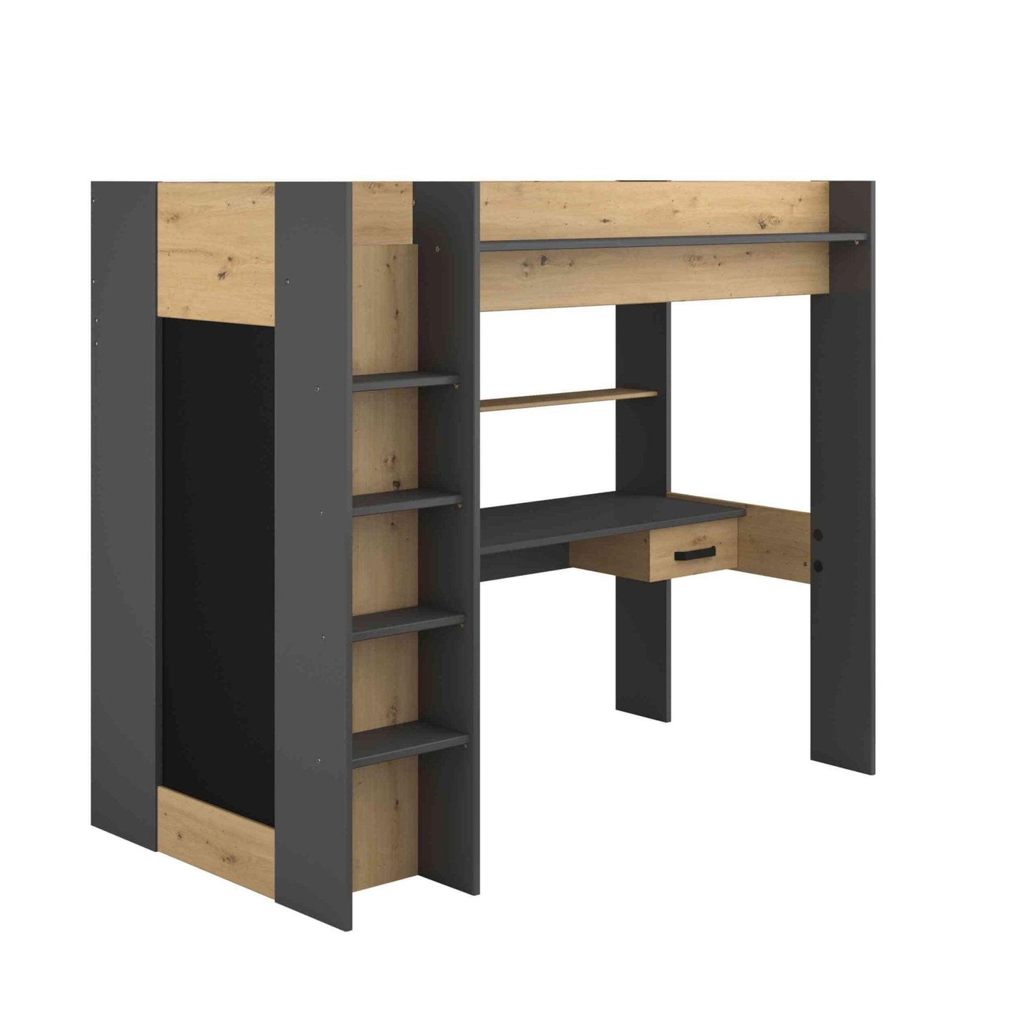 The Grayson High Sleeper Loft Beds with Desk & Wardrobe - Millie & Jones