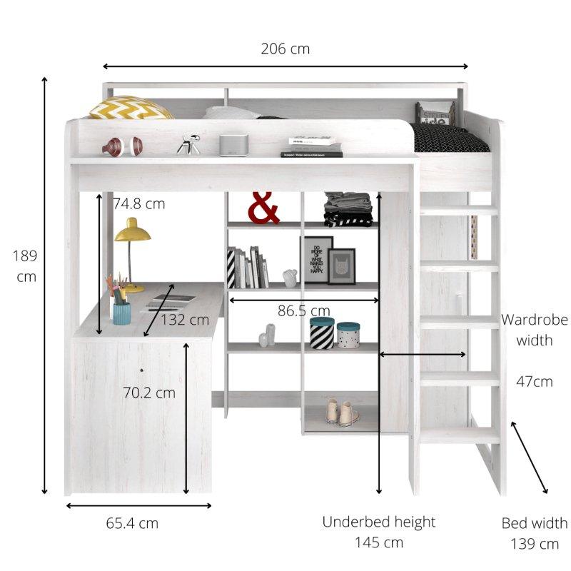 The Higher High Sleeper Bed - Millie & Jones