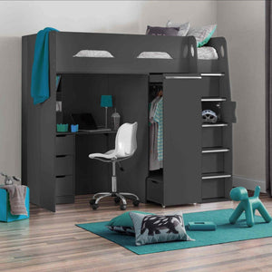 The Explorer Dark Grey Loft Bed