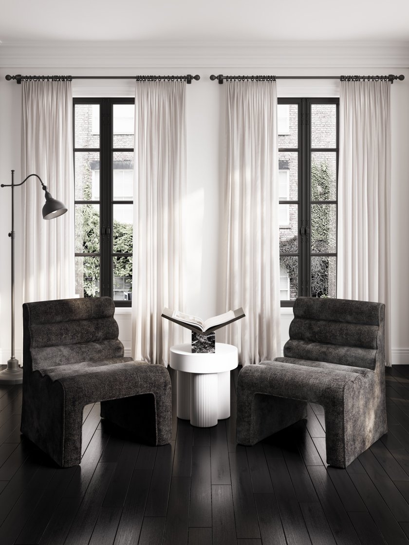 Pembridge ribbed chenille accent chair