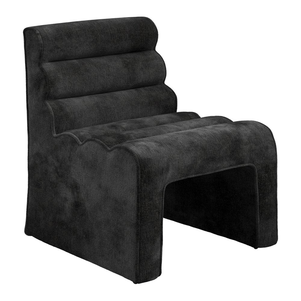 Pembridge ribbed chenille accent chair in Black