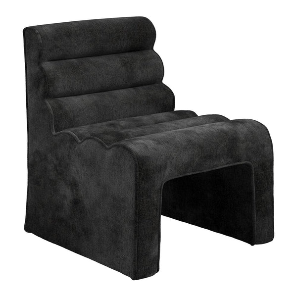 Pembridge ribbed chenille accent chair in Black