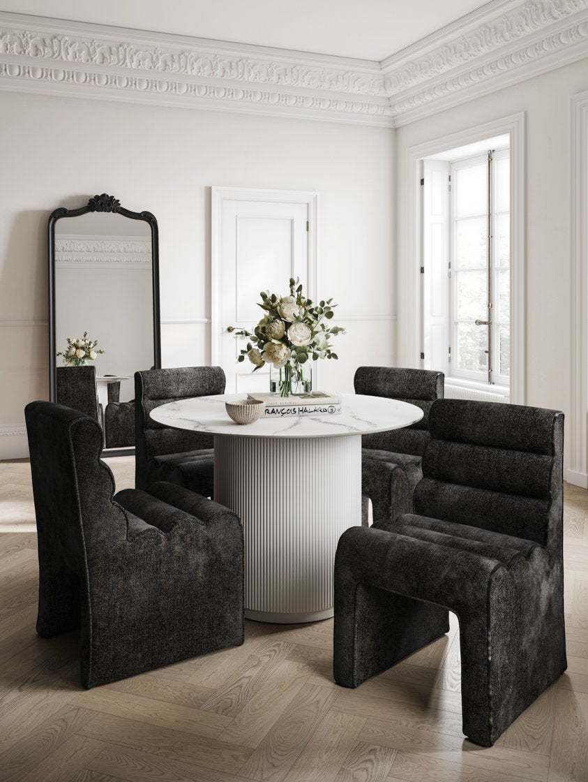 Pembridge ribbed velvet dining chair