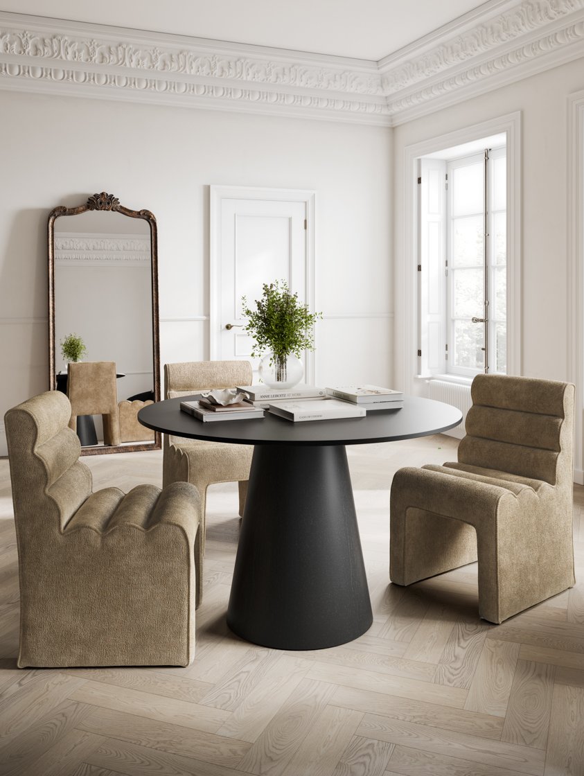 Pembridge ribbed velvet dining chair