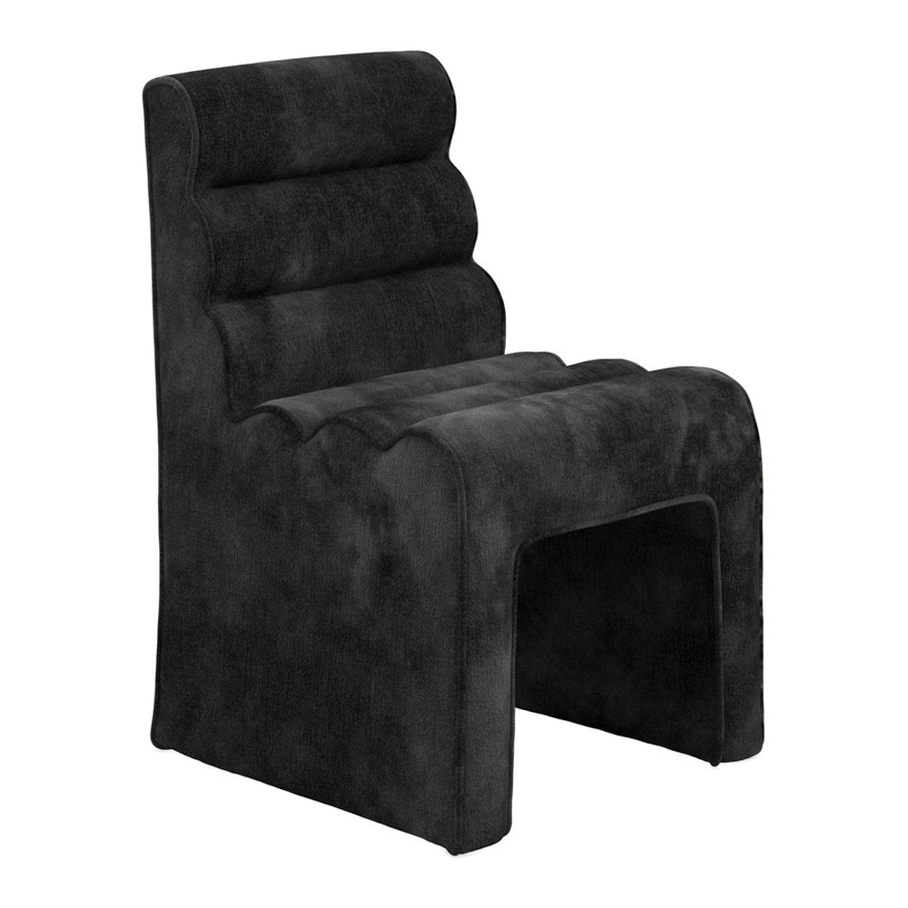Pembridge ribbed velvet dining chair in Black