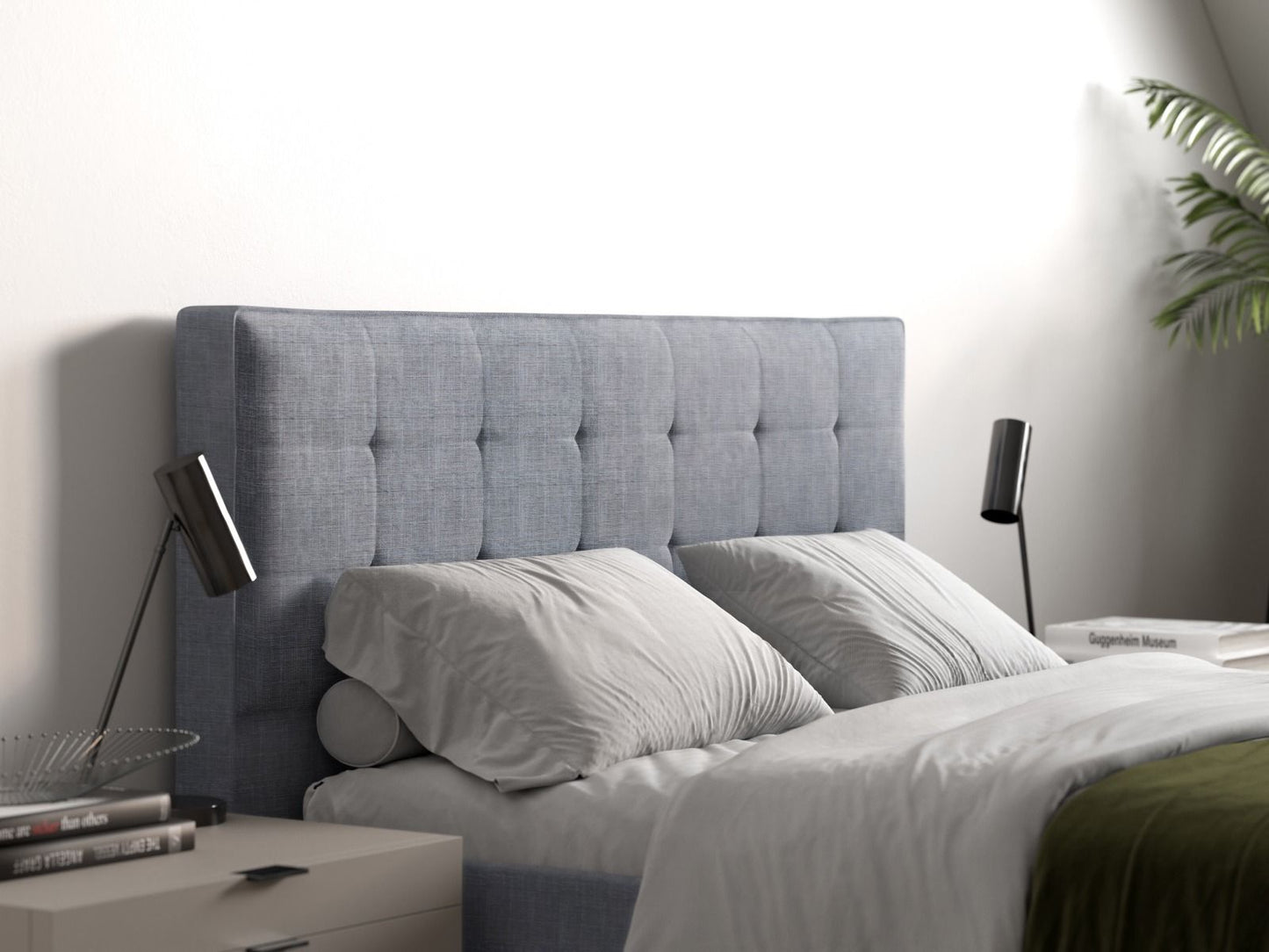 Perth Grey Linen Fabric Bed
