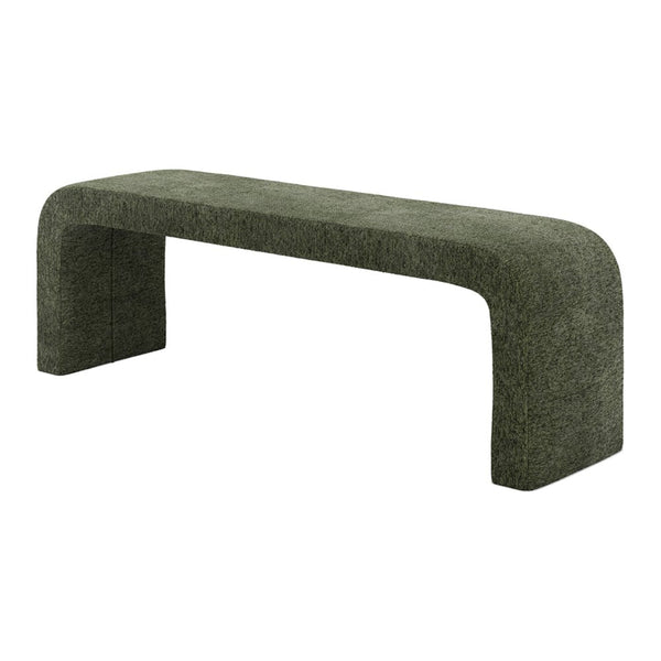 Plockton curved boucle bench in Basil
