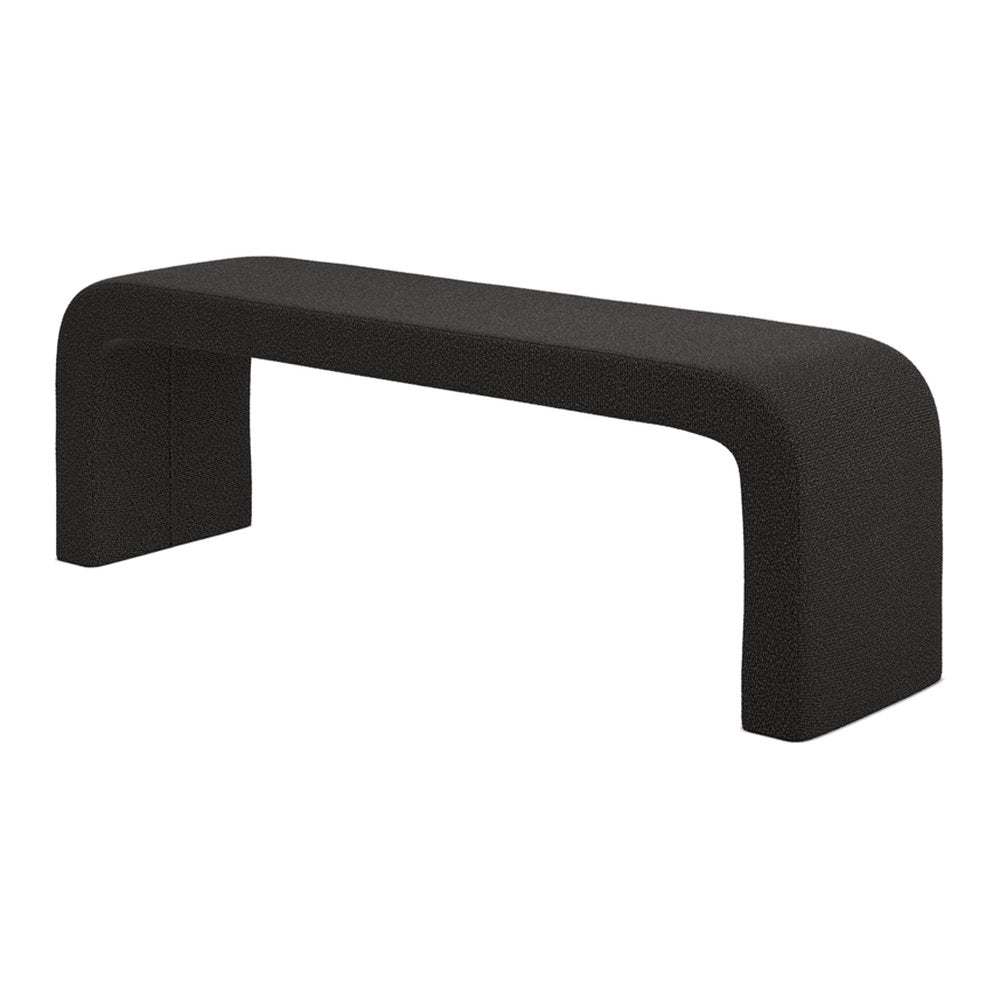 Plockton curved boucle bench in Black
