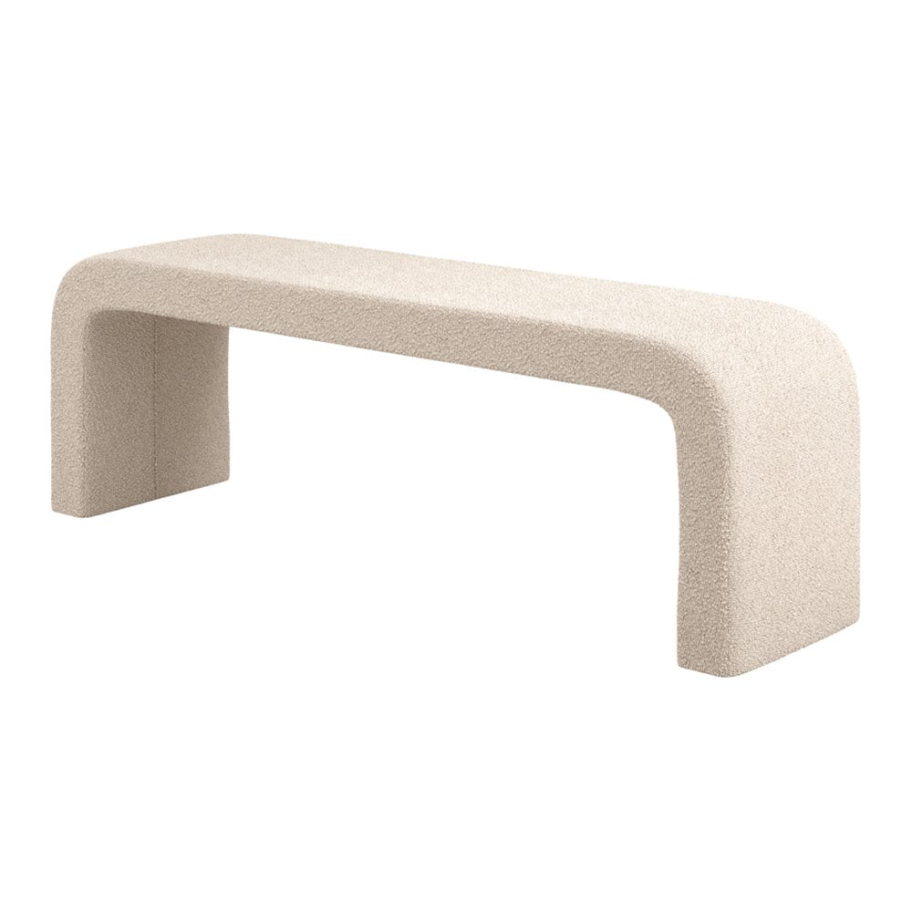 Plockton curved boucle bench in Buff