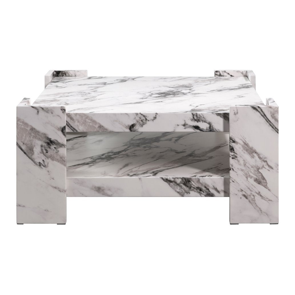 Polperro square marble effect coffee table