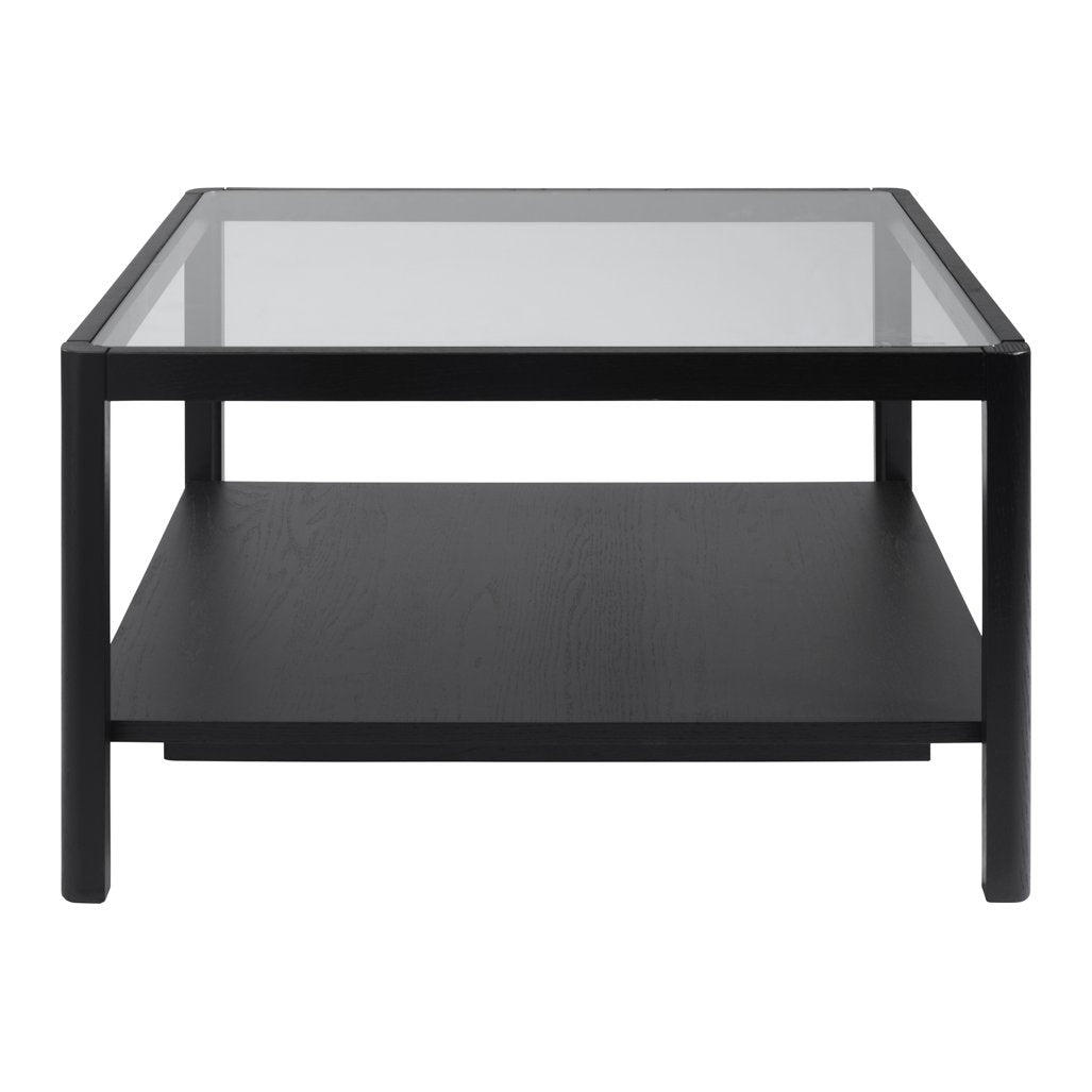 Polzeath glass top coffee table with shelf