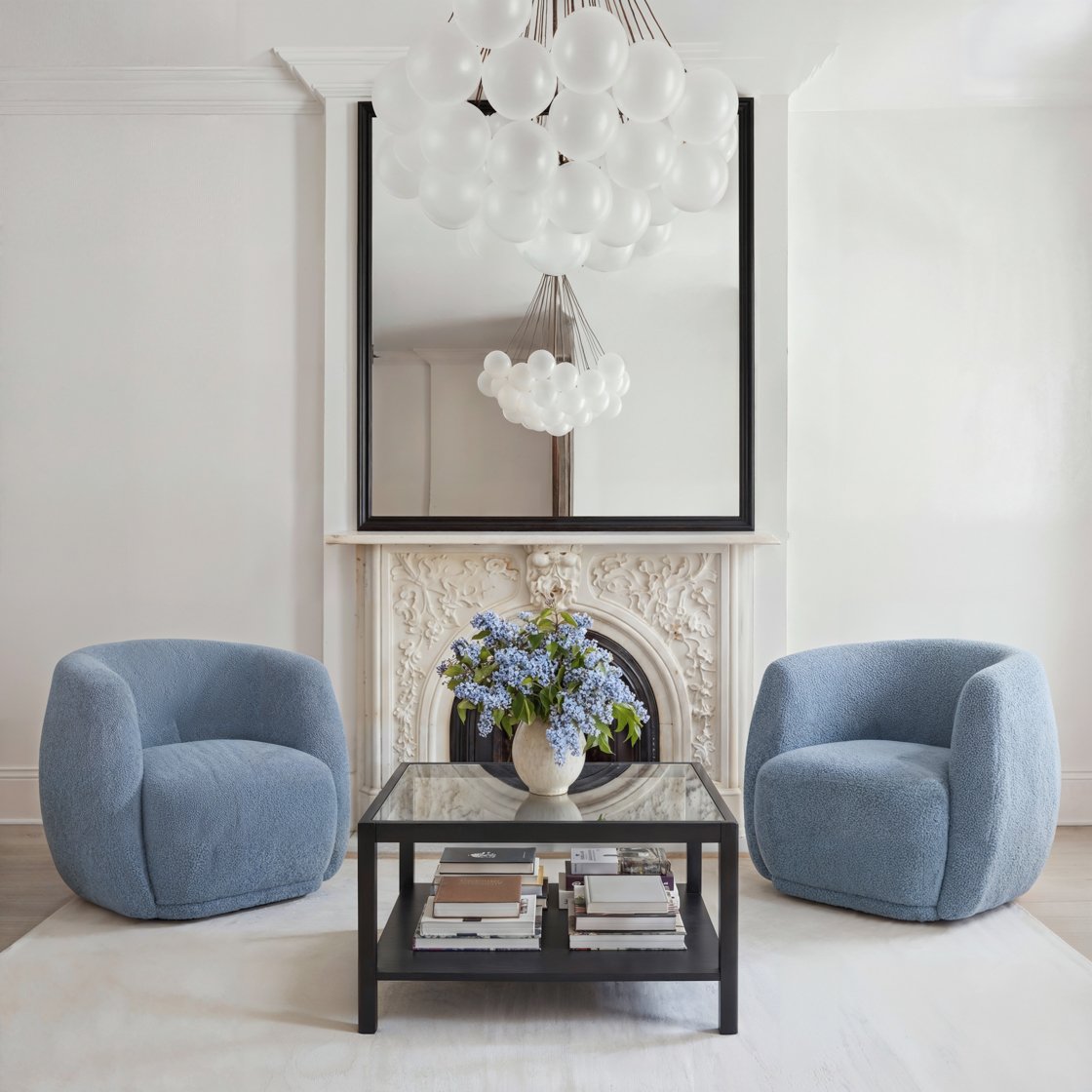 Polzeath glass top coffee table with shelf