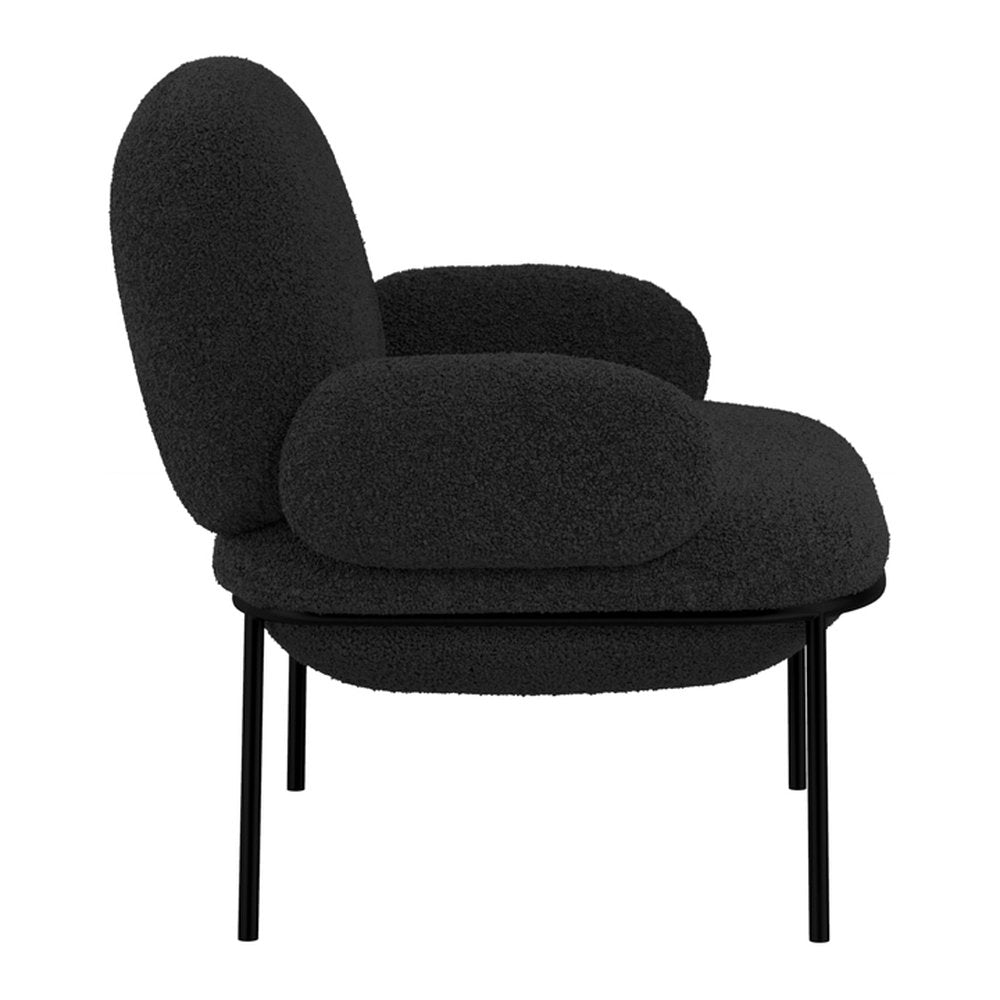 Putney sherpa armchair with metal frame