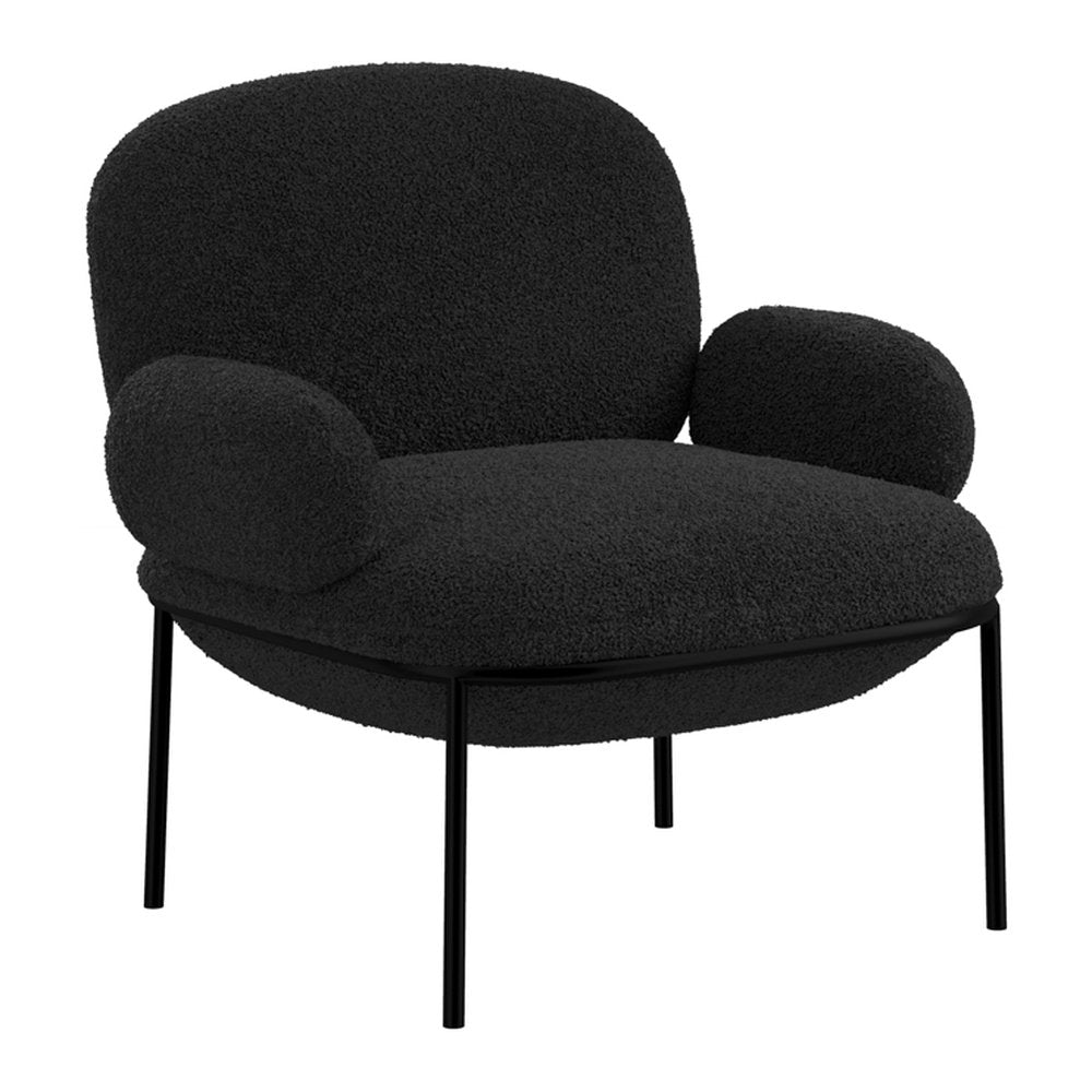 Putney sherpa armchair with metal frame in Black