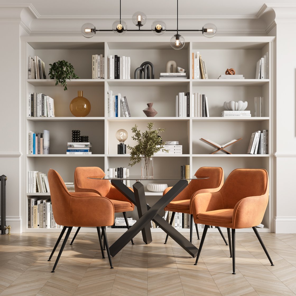 Ramsbury velvet dining chair with arms