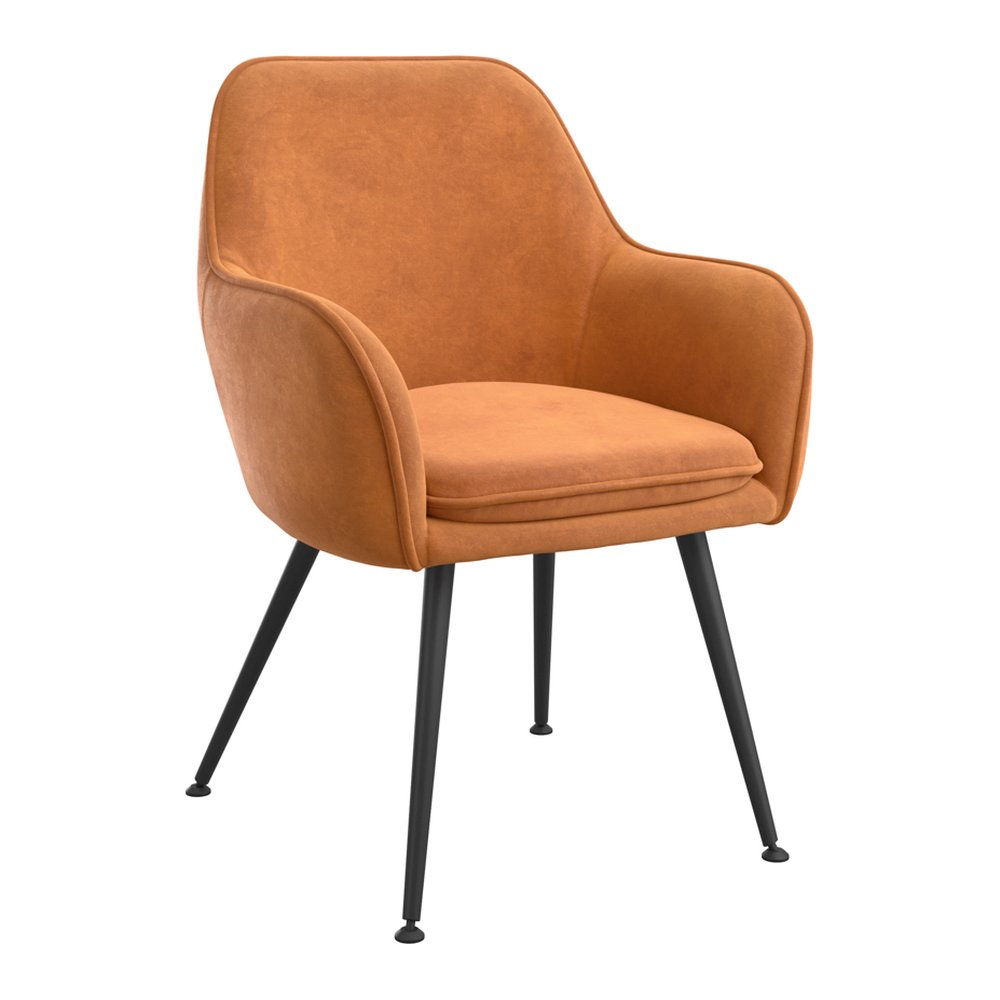 Ramsbury velvet dining chair with arms in Burnt Rust