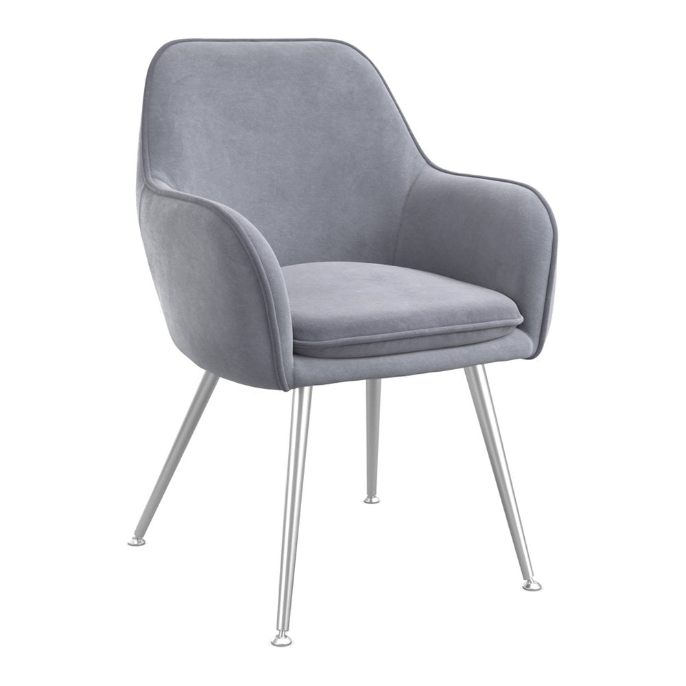 Ramsbury velvet dining chair with arms in Grey