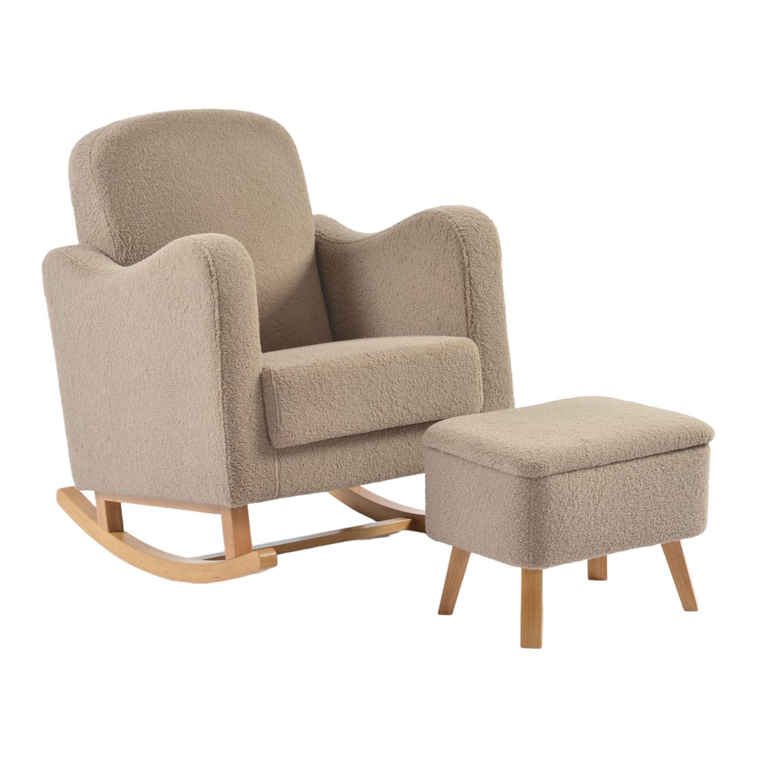 Robin rocking nursing chair in Biscuit Teddy