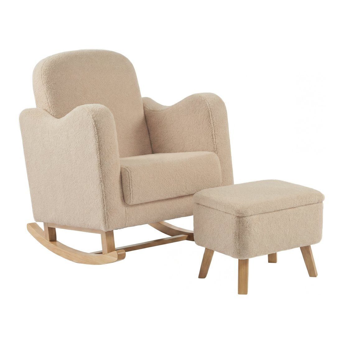 Robin rocking nursing chair in Oat Teddy