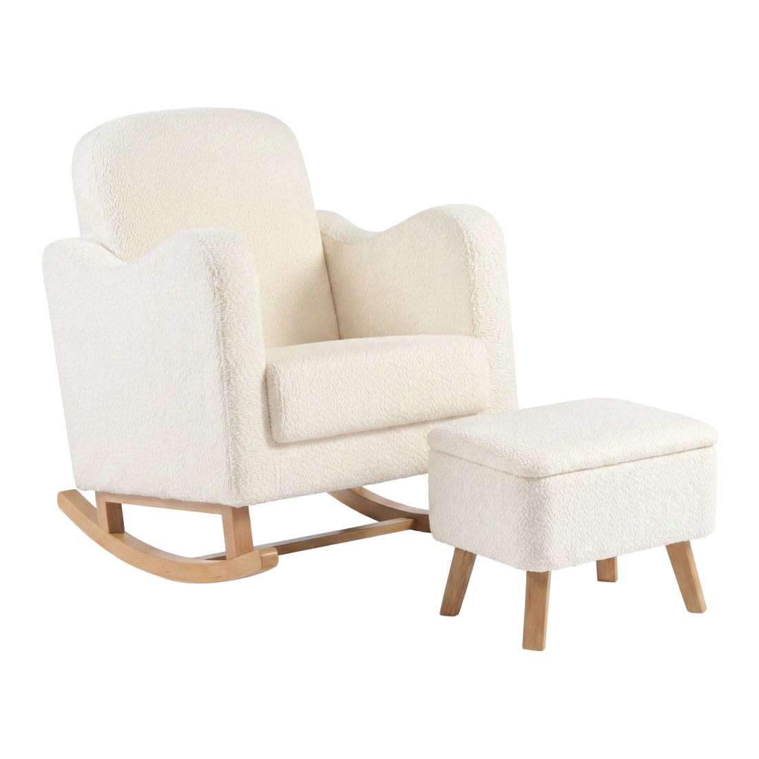 Robin rocking nursing chair in Off White Boucle