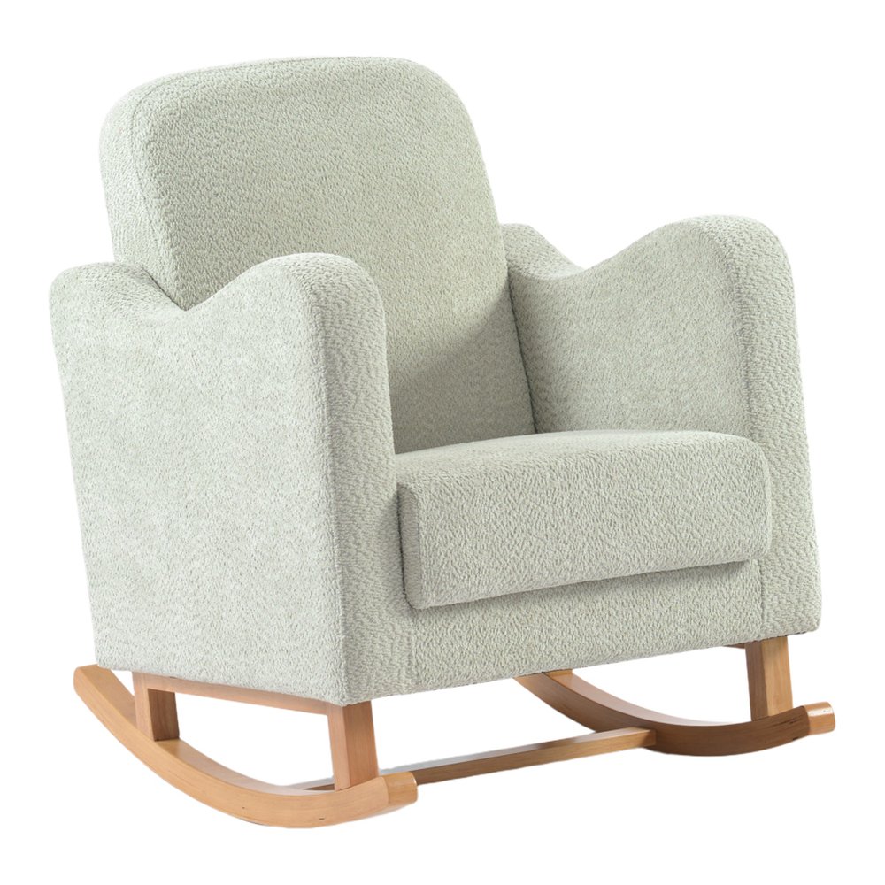 Robin rocking nursing chair in Sage Boucle
