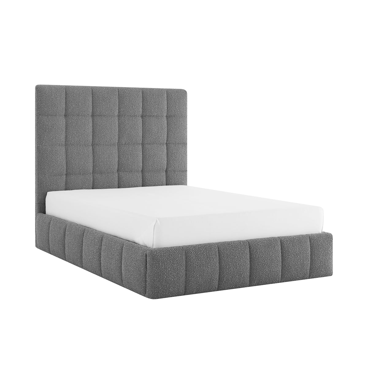 Rosehaven Boucle Ottoman King Bed in Dove Grey – product view 6