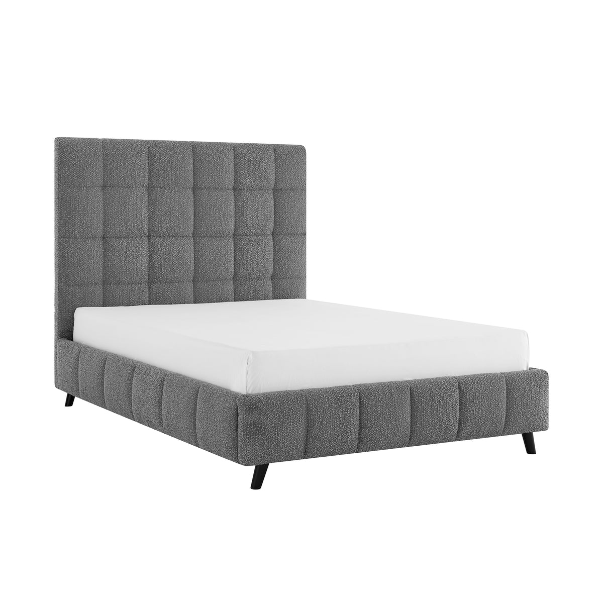 Rosehaven Square Panel Boucle Bed Frame in Dove Grey – product view 5