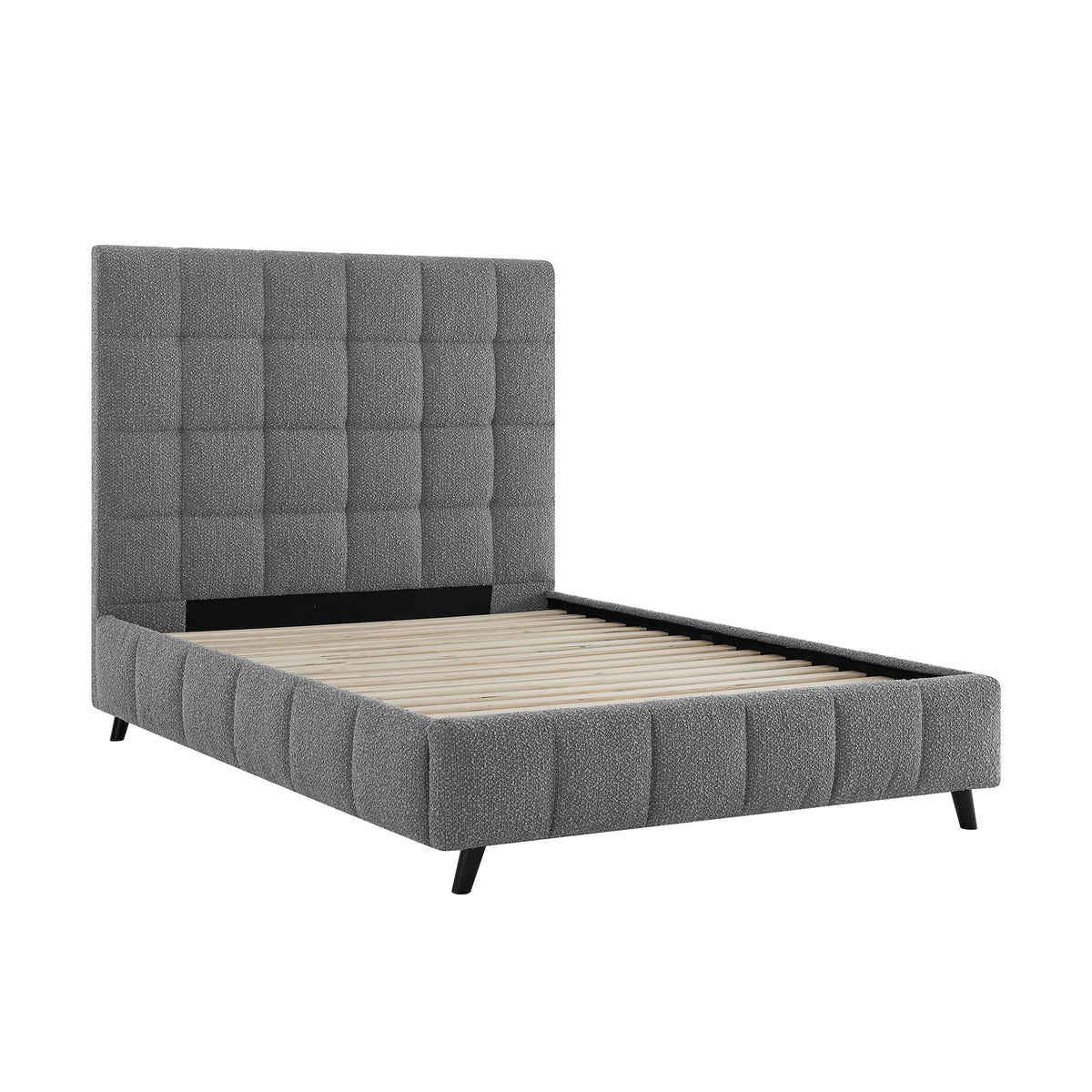 Rosehaven Square Panel Boucle Bed Frame in Dove Grey – product view 6