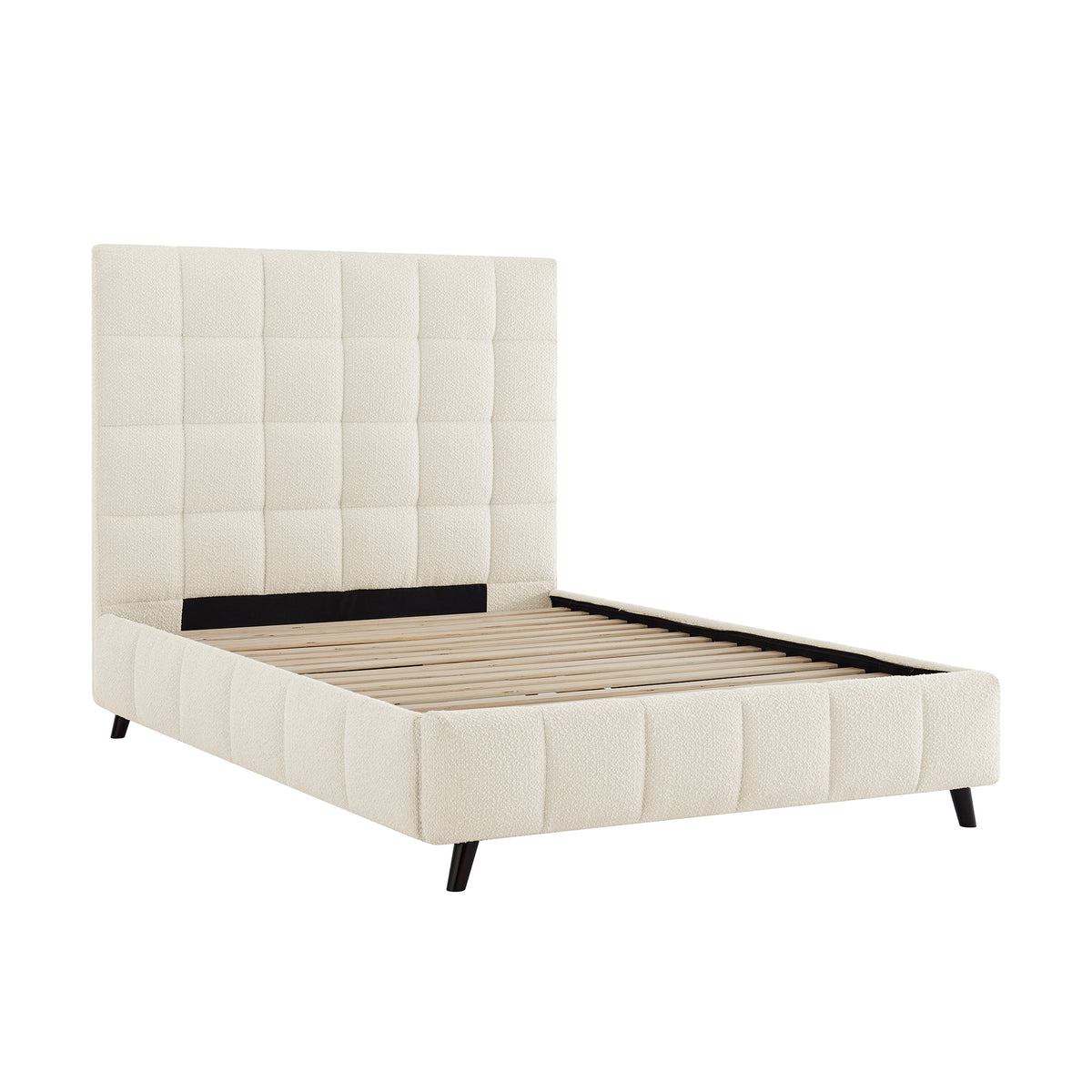 Rosehaven Square Panel Boucle Bed Frame in Ivory – product view 13