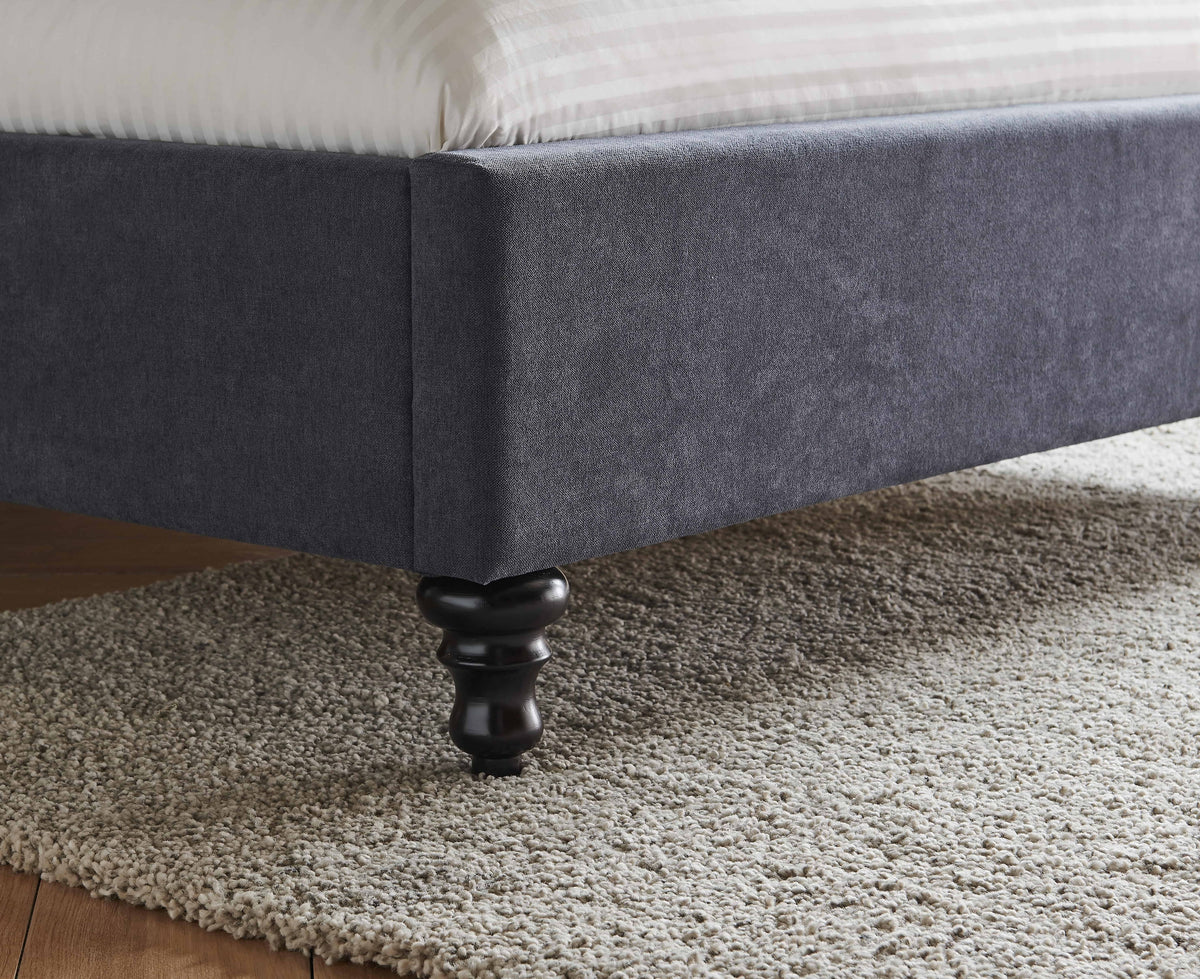 Roselyn Buttoned Upholstered Bed Frame in Dark Grey – product view 11