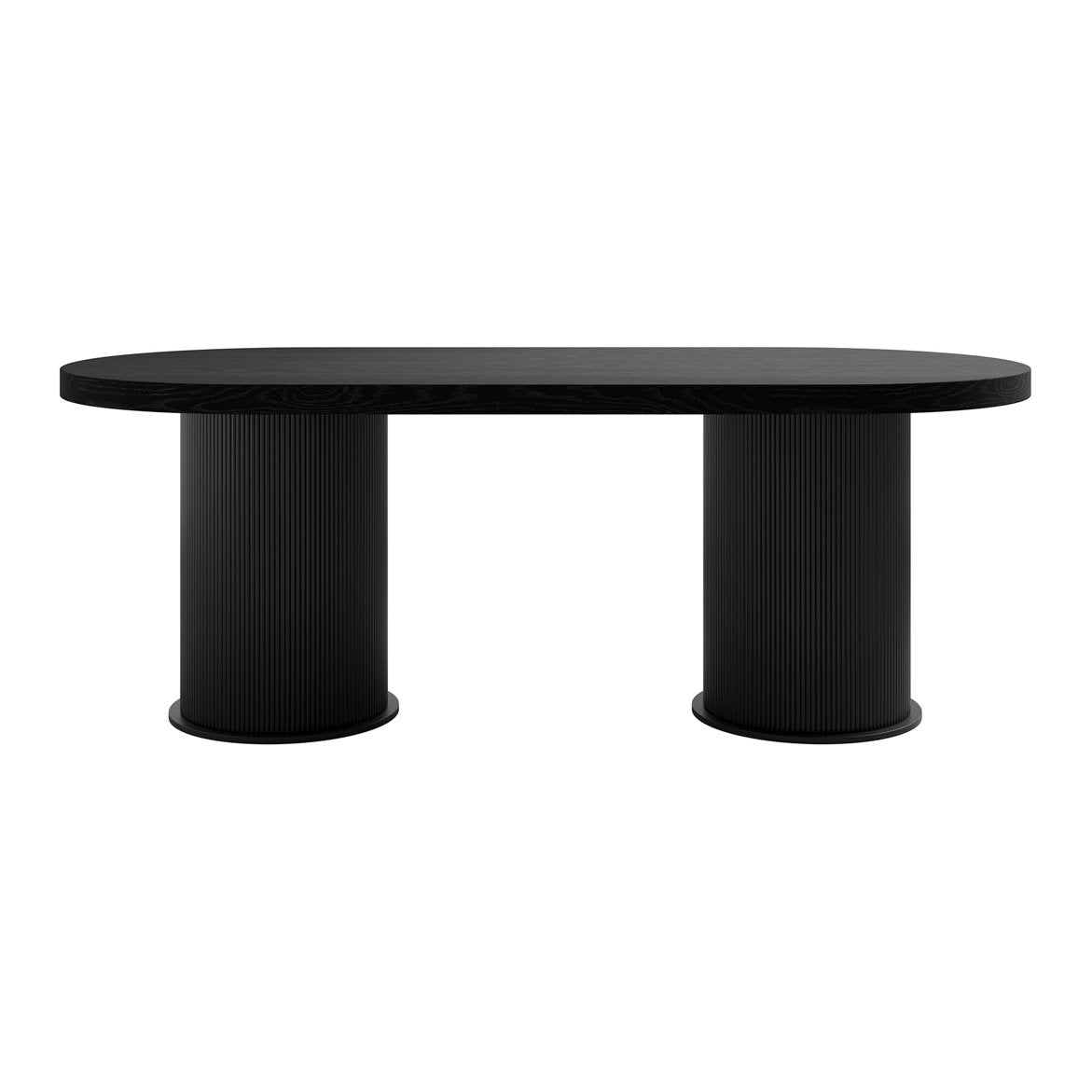 Rotherfield ash veneer dining table with cylindrical base
