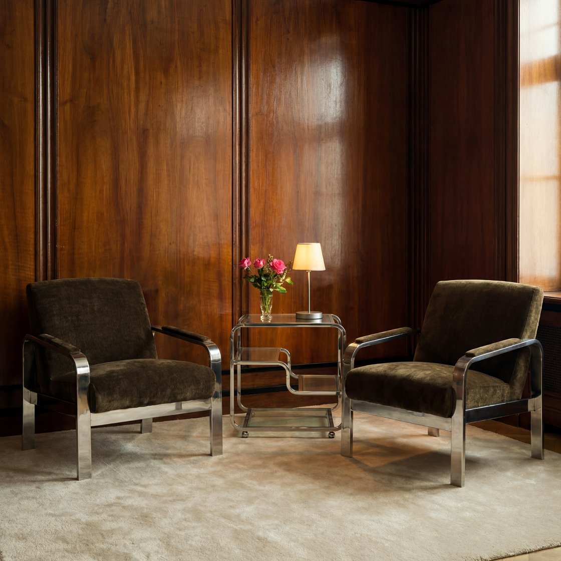 Russell steel frame armchair