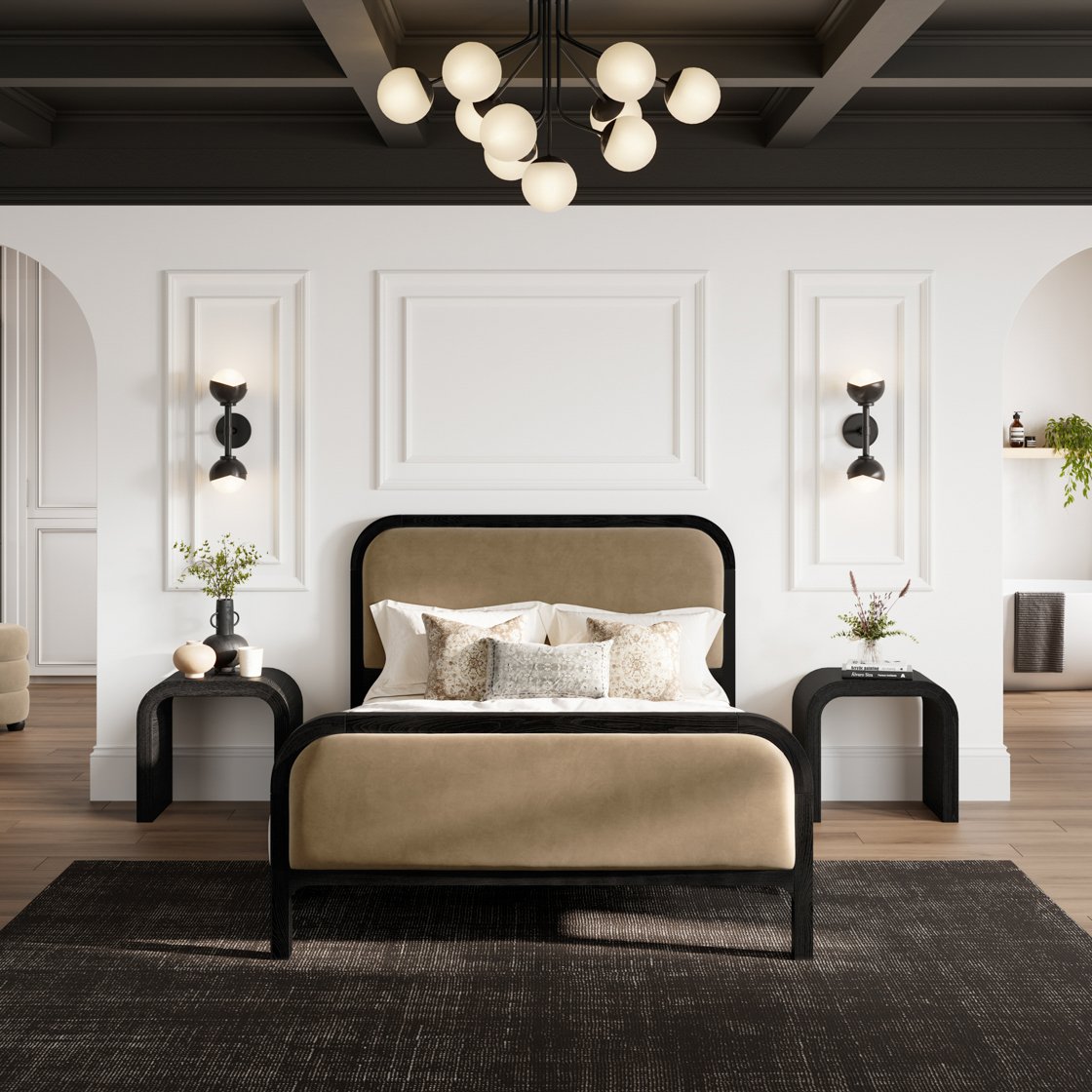 Rydal curved velvet bed