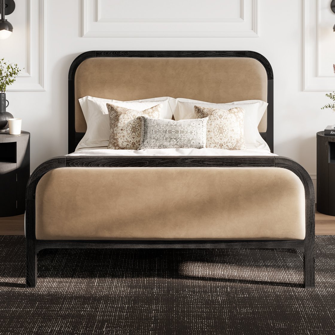 Rydal curved velvet bed