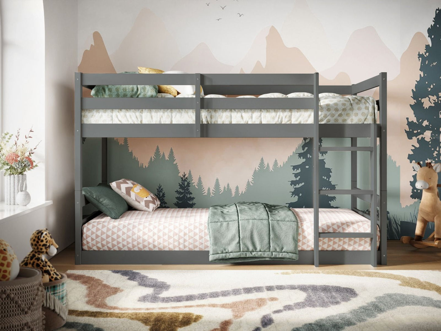 Amelia Low Wooden Bunk Bed