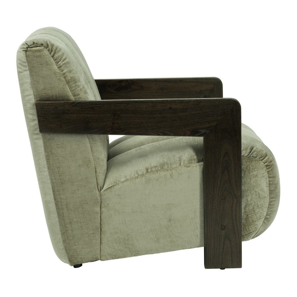 Sheen chenille armchair with elm frame