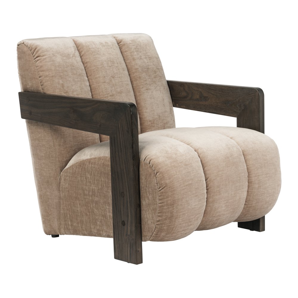 Sheen chenille armchair with elm frame in Porcelain