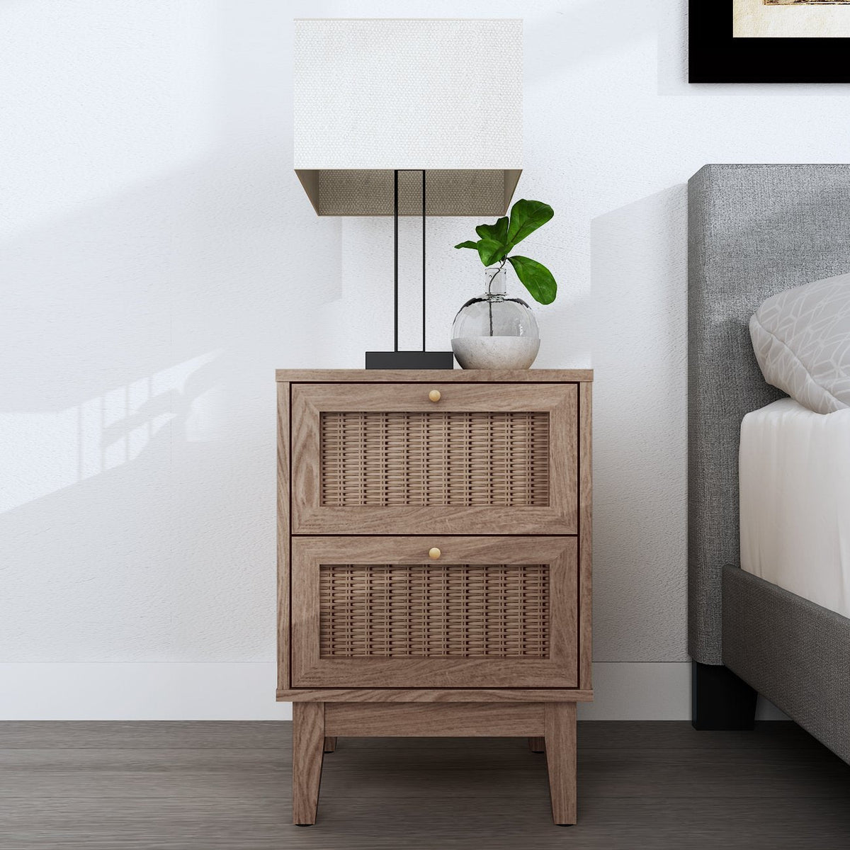 Southwold rattan effect bedside table