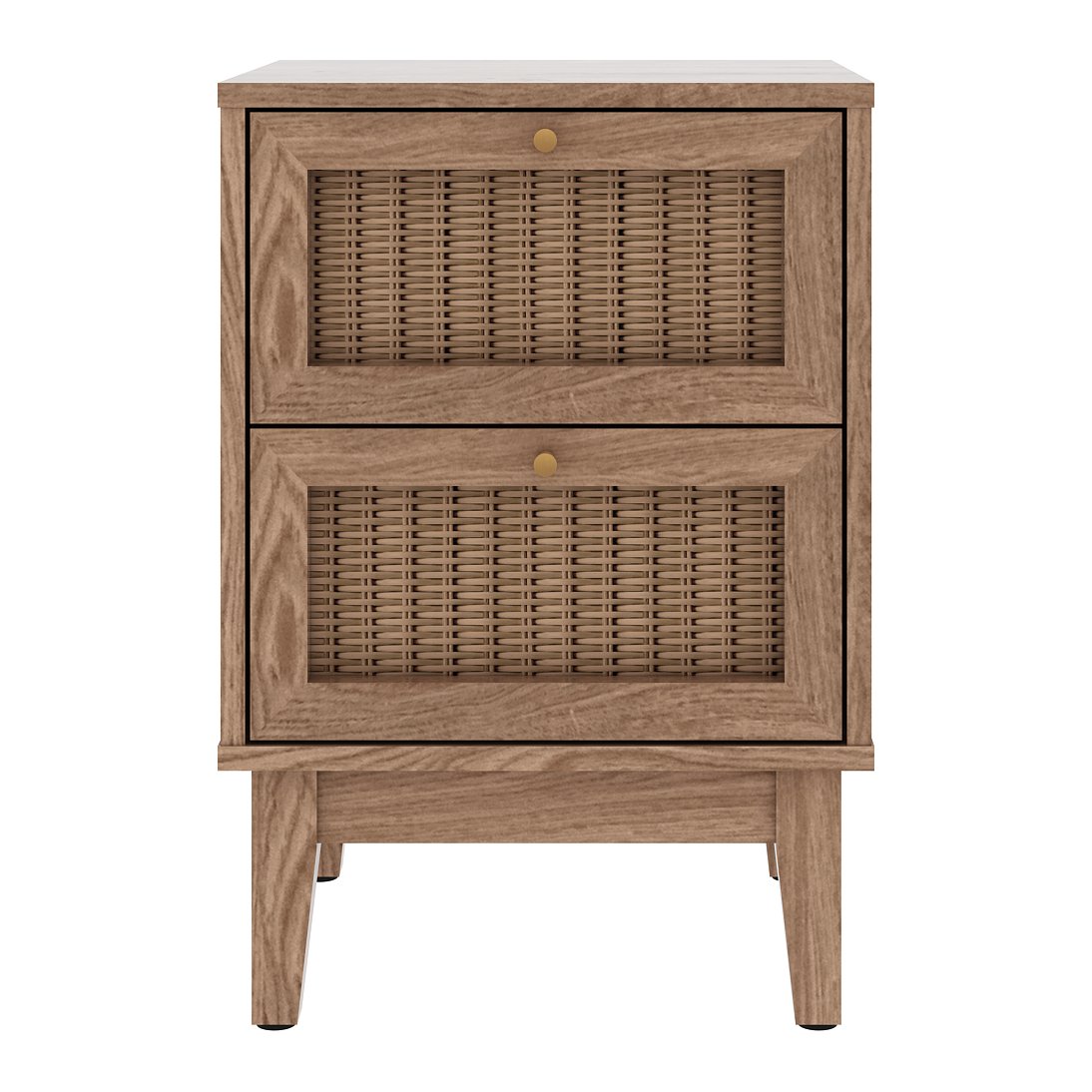 Southwold rattan effect bedside table in Oak Effect
