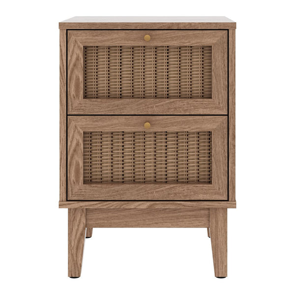 Southwold rattan effect bedside table in Oak Effect