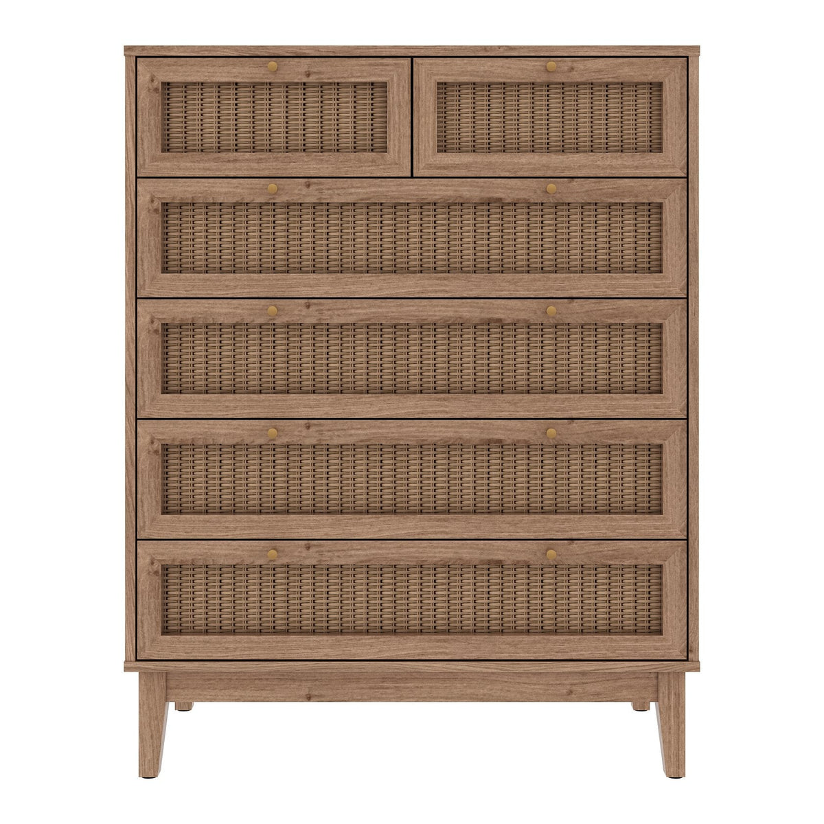 Southwold rattan effect chest of drawers in Oak Effect