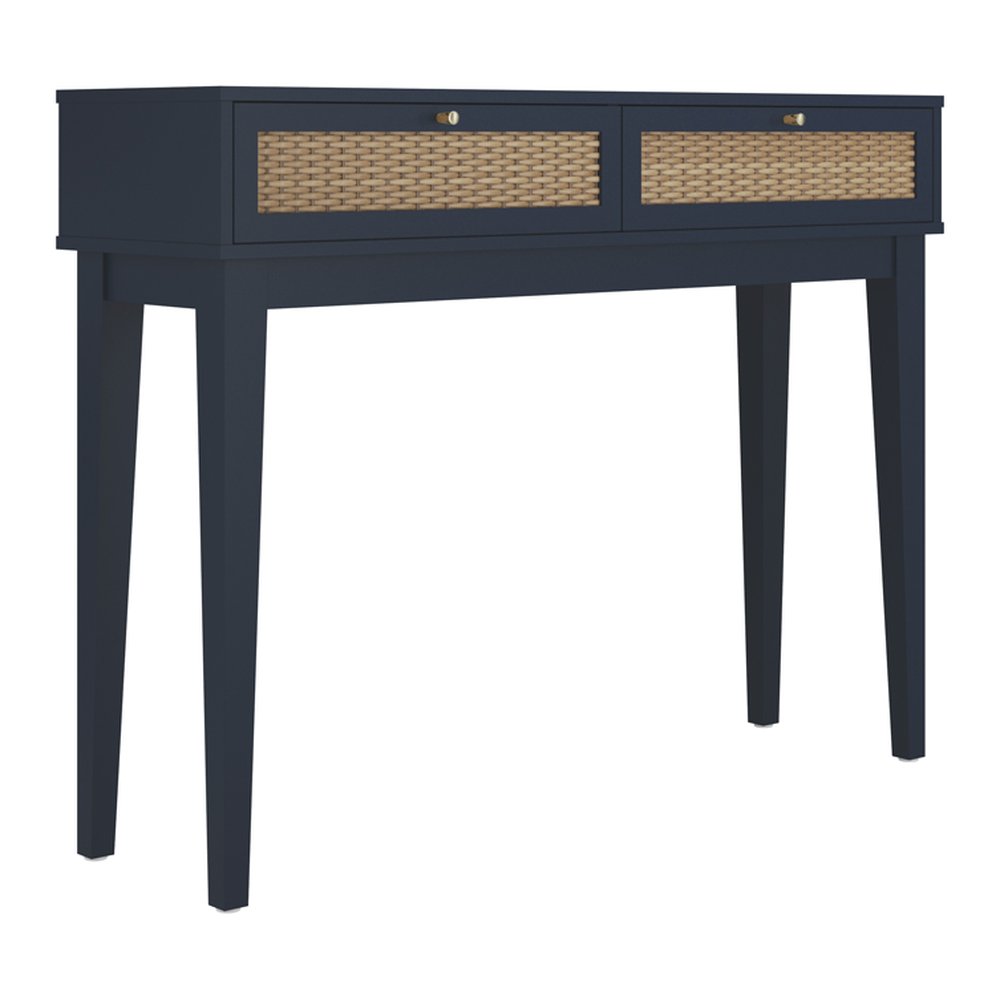 Southwold rattan effect dressing table in Berlin Blue